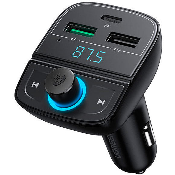 UGREEN Bluetooth Car Charger (5.0+PD+QC3.0+USB Flash Drive+TF) - Preto