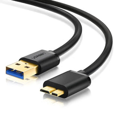 Cabo Micro USB B Macho Ugreen para USB 3.0 Preto 1 Metro