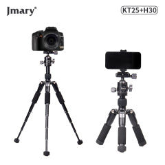 Mini Tripé Profissional Jmary KT25H30 | Construção em Alumínio – Ultra Compacto e Estável para Fotografia de Mesa e Viagens