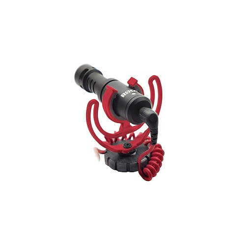 Rode VideoMicro Compact On-Camera Microphone with Rycote Lyre Shock Mount, Auxiliary, Black