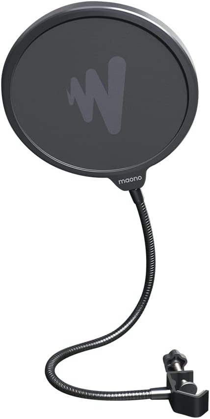 Filtro Pop para Microfone Maono PF150F com Tela Dupla de Nylon e Haste Flexível