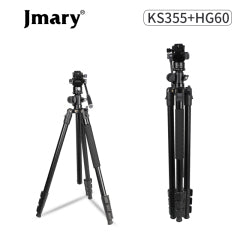 Sistema Profissional Jmary KS355+HG60 | Tripé e Monopé 2-em-1 com Eixo Horizontal (Girafa) e Carga até 8kg