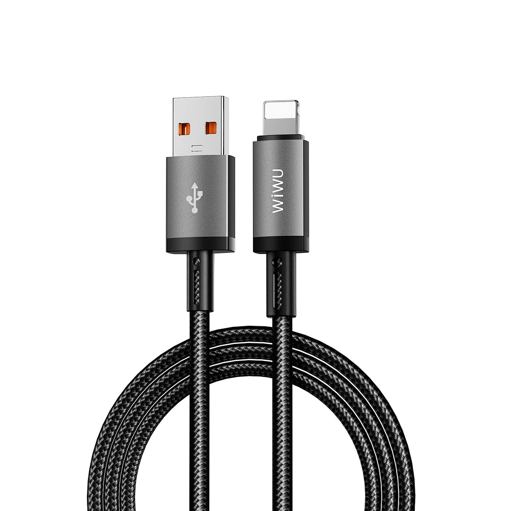 Cabo WiWU Titanlink Wi-C055 USB-A para Lightning | Carregamento Otimizado 2.4A e Dados 480Mbps – 1 Metro em Nylon Trançado Reforçado