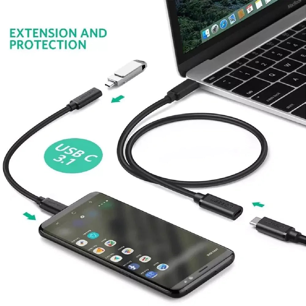 UGREEN Cabo Extensor USB-C Macho para Fêmea Gen 2 – 1 Metro (10387)