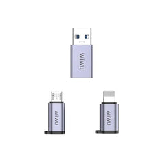 WiWU WI-C031 Concise Series 3 em 1 Type-C to USB-A/Type-C/Lightning Adapter