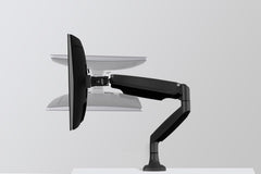 Suporte de Mesa Articulado com Braço para Monitor 17" a 30" (Preto) | Ajuste de Altura e Inclinação, Sistema de Gestão de Cabos Integrado, Fixação por Grampo/Furo e Compatibilidade VESA
