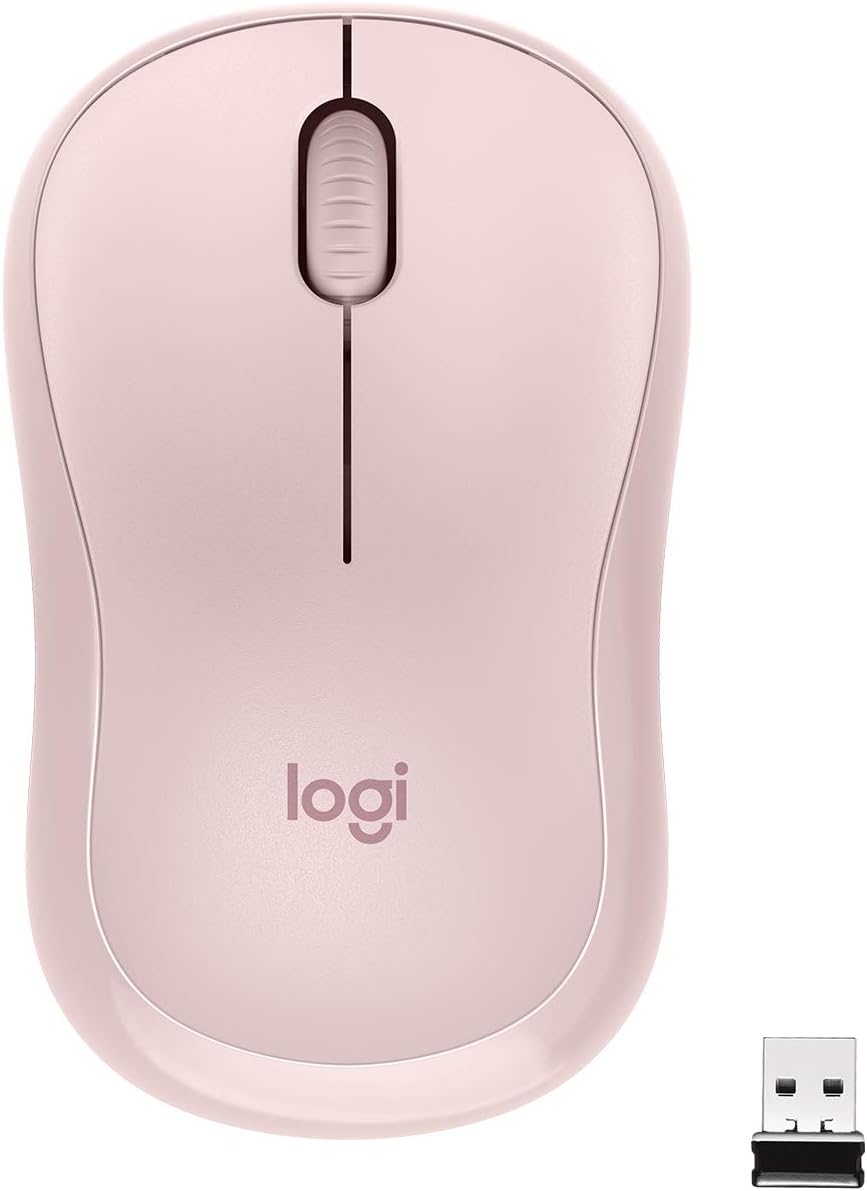 Rato Sem Fio Logitech M221 Silent CO5 com Tecnologia SilentTouch Receptor Nano USB 1000 DPI Ambidestro Azul e Rosa