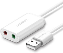 UGREEN 30143 – Adaptador de Som Externo USB para Saída de Áudio 3,5 mm