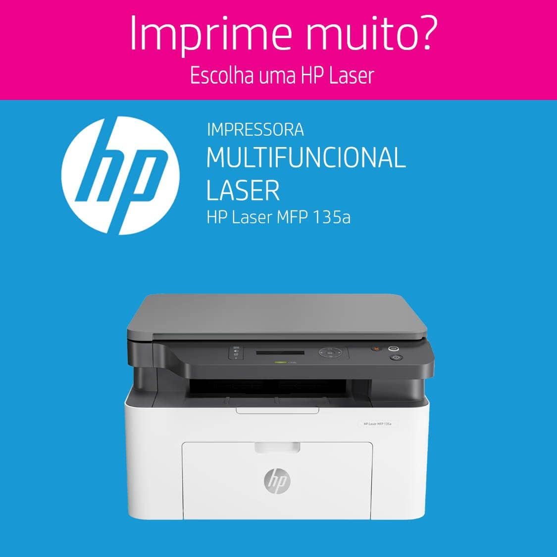 Impressora HP LaserJet MFP 135W – Monocromática Multifuncional Wireless