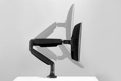 Suporte de Mesa Articulado com Braço para Monitor 17" a 30" (Preto) | Ajuste de Altura e Inclinação, Sistema de Gestão de Cabos Integrado, Fixação por Grampo/Furo e Compatibilidade VESA