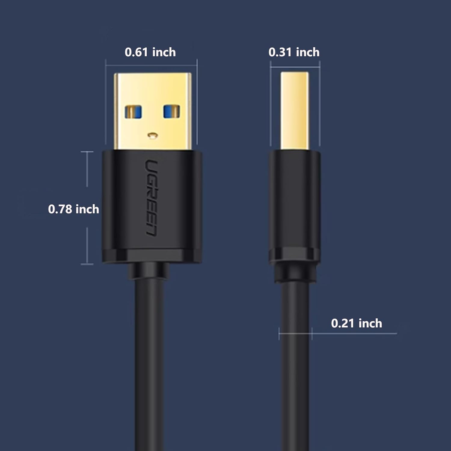 Cabo UGREEN USB 3.0 A Macho para A Macho – 1 Metro (10370)