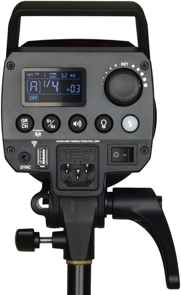 Godox MS300 Studio Strobe 300Ws 110V GN58 5600K Bowens Mount Monolight, Built-in Godox 2.4G Wireless System, 150W Modeling Lamp, Outstanding Output Stability, Anti-Preflash, 1/32 to 1/1 Steps Output