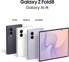 Smartphone dobrável Samsung Galaxy Z Fold8 5G 12GB RAM 256GB Tela Dobrável Dynamic AMOLED 2X 120Hz Processador Snapdragon 8 Elite Gen