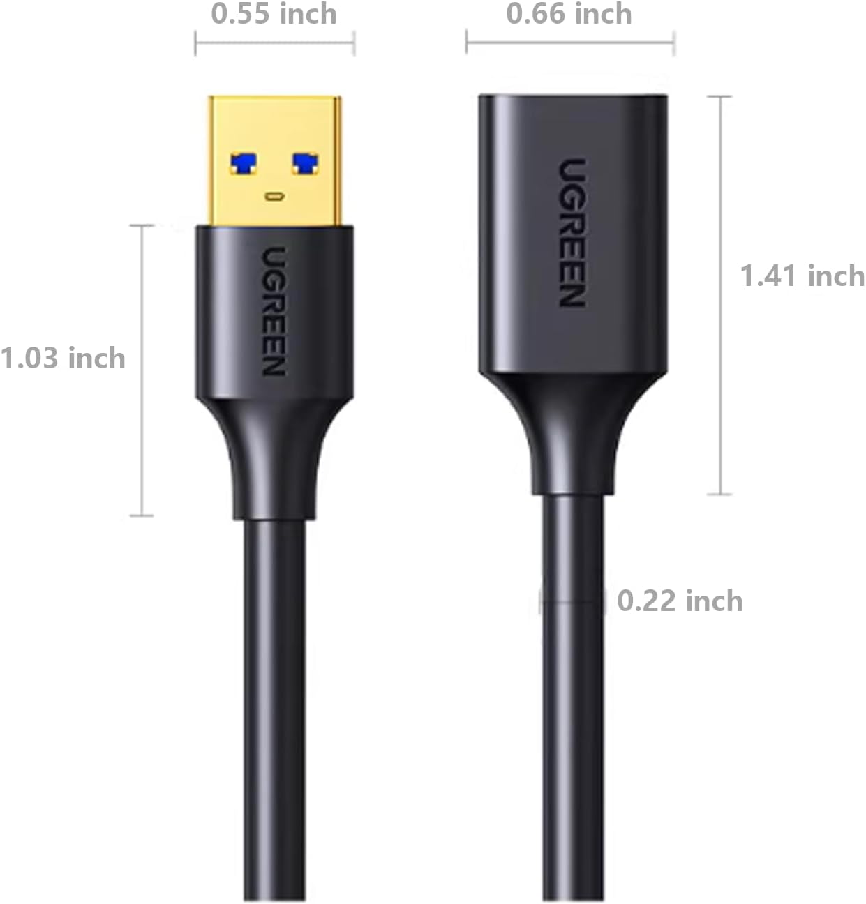 Cabo Extensor UGREEN USB 3.0 A Macho para A Fêmea – 1 Metro (10368)