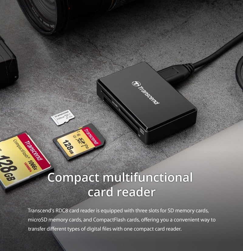 Leitor Multicartões Transcend All-in-1 USB 3.1 Gen 1 Tipo-C