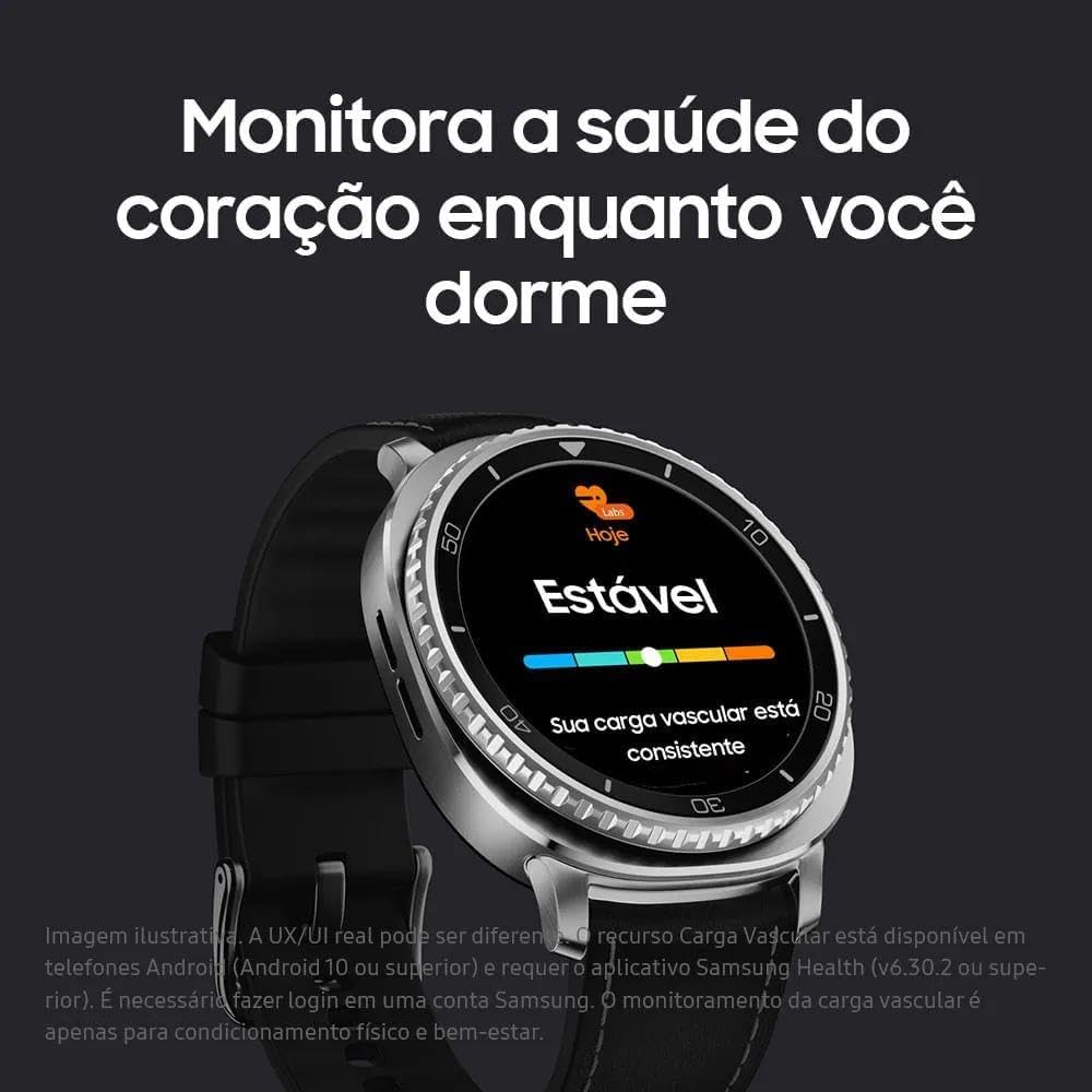 Smartwatch Samsung Galaxy Watch8 Classic 46mm Bluetooth / GPS Tela Super AMOLED de Safira com Catraca Giratória