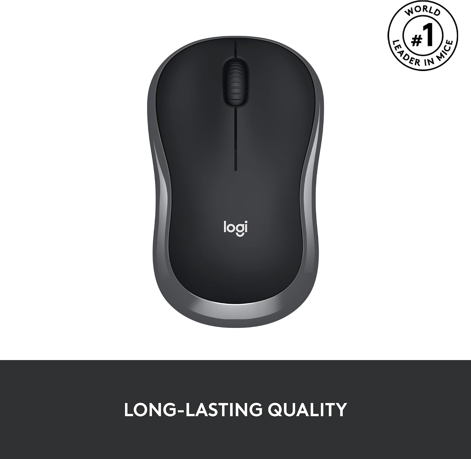 Rato Sem Fio Logitech M186 Cinza Receptor Nano USB 2.4 GHz Sensor Óptico 1000 DPI