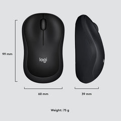 Rato Sem Fio Logitech M220 Silent Preto com Redução de Ruído de 90% Receptor Nano USB 1000 DPI