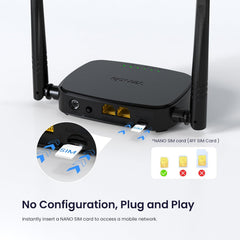 Router Fixo/Móvel Tenda G03 Pro N300 Wi-Fi 4G LTE | Velocidades de até 150Mbps, Categoria LTE CAT4, Entrada para Cartão Nano SIM e Compatibilidade Universal de Redes
