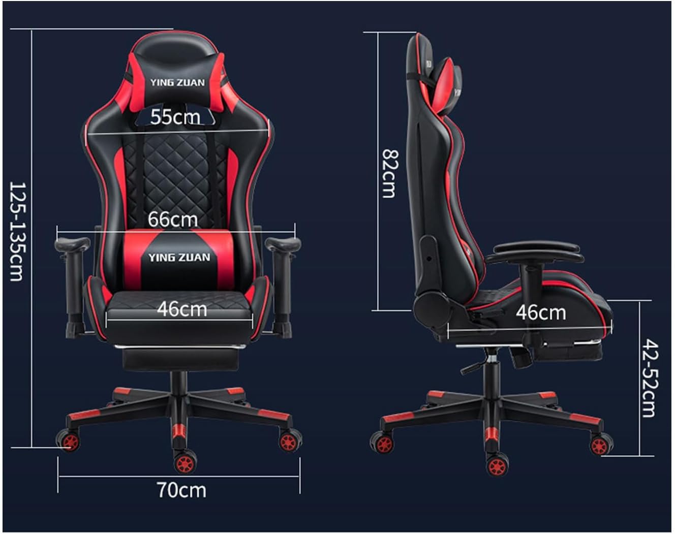 Cadeira Gamer Ying Zuan Premium – Ergonómica, Ajustável e Giratória