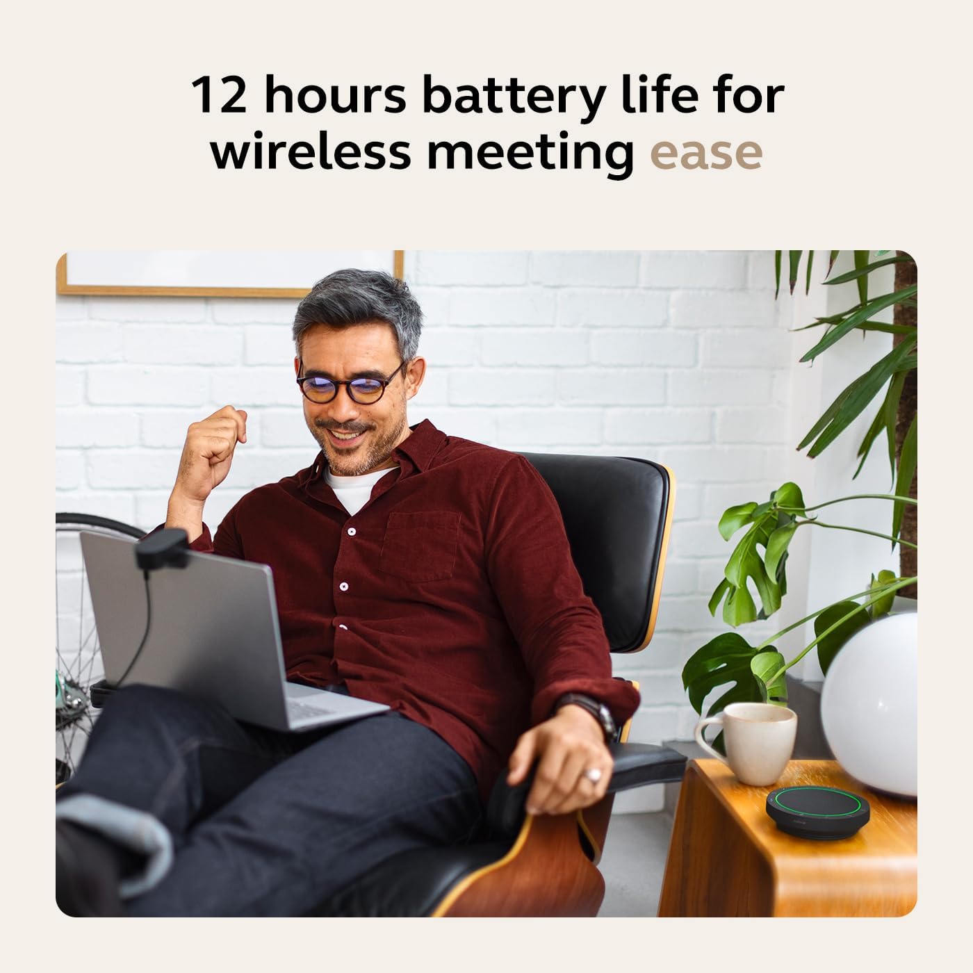 Jabra Speak2 55 – Alto-falante Bluetooth Portátil com 4 Microfones – Edição 2025 – Certificado Microsoft Teams – Cinza Escuro