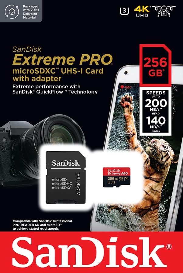 Cartão de Memória MicroSDXC SanDisk Extreme PRO UHS-I 256GB