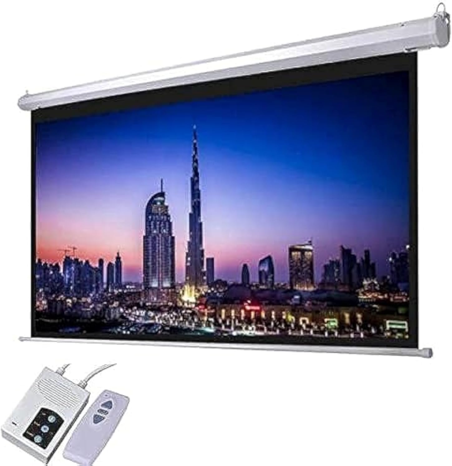 Telas de Projeção Eletrónicas Motorizadas com Controlo Remoto - Formatos Quadrados e Grande Formato 16:9 (180x180cm, 240x240cm e 300x300cm)