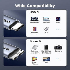 Cabo Ugreen USB Tipo C - micro USB Tipo B