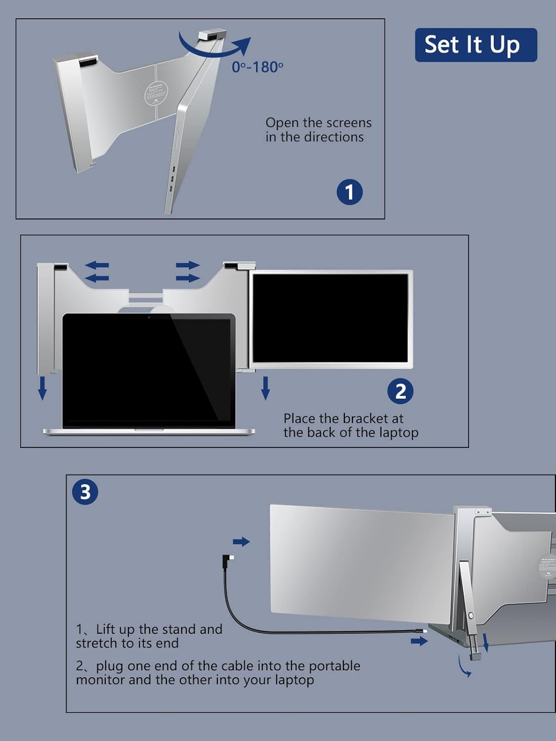 Portable Monitor – Extensor de Tela para Laptop IPS FHD 1080P – Modelos S14 (14") e S3 (15,4")