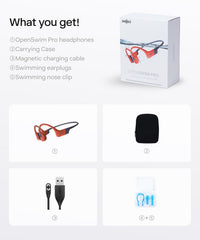 Fones de Ouvido Esportivos Shokz OpenSwim Pro Condução Óssea MP3 e Bluetooth