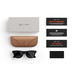 ÓCULOS INTELIGENTES RAY-BAN META WAYFARER Modelo: Wayfarer Large (Gen 2 / Meta Tech) | Acabamento: Matte Black | Lentes: Graphite Green Transitions® (Fotocromáticas)