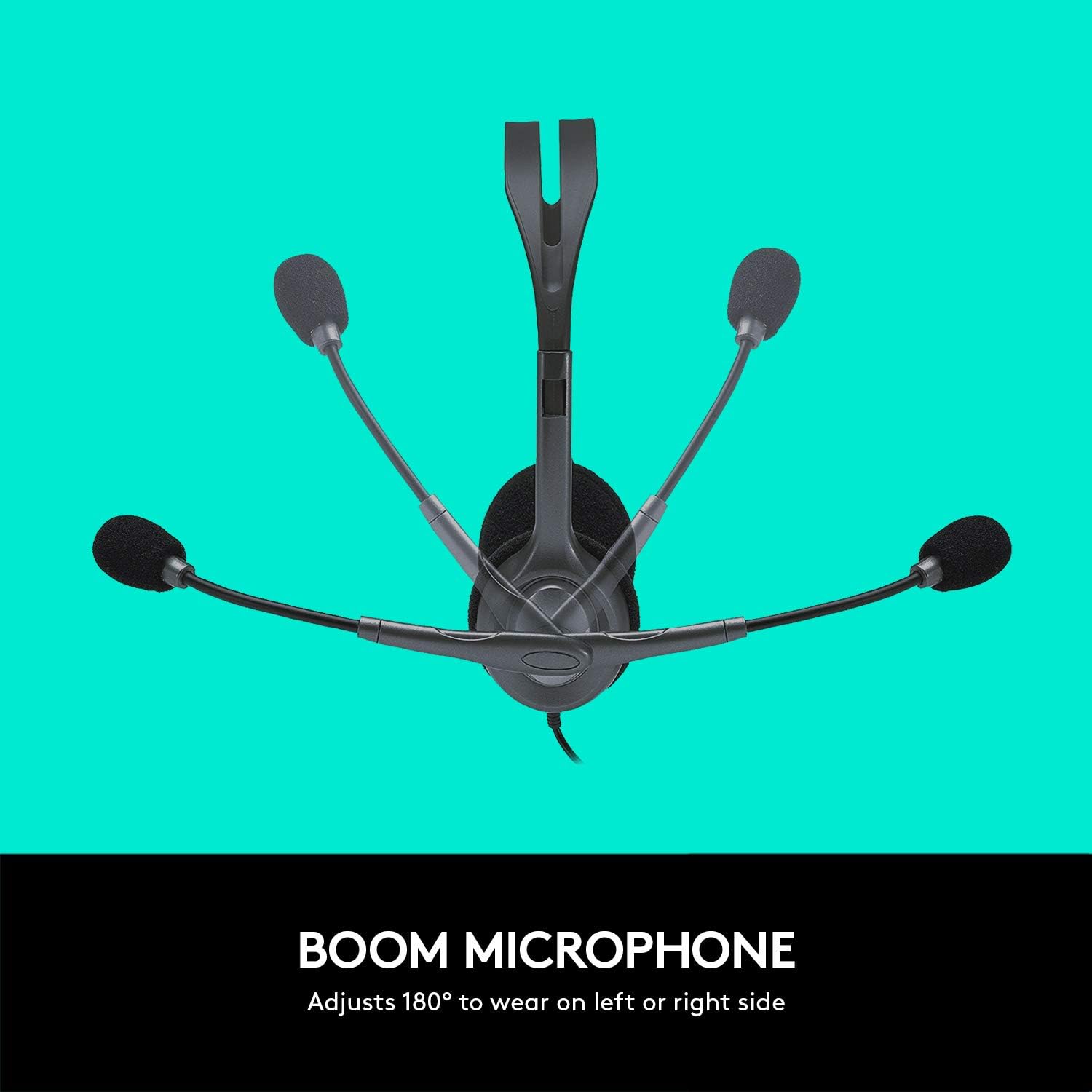 Headset Estéreo Logitech H111 On-Ear com Microfone Giratório P2 Único (Preto)