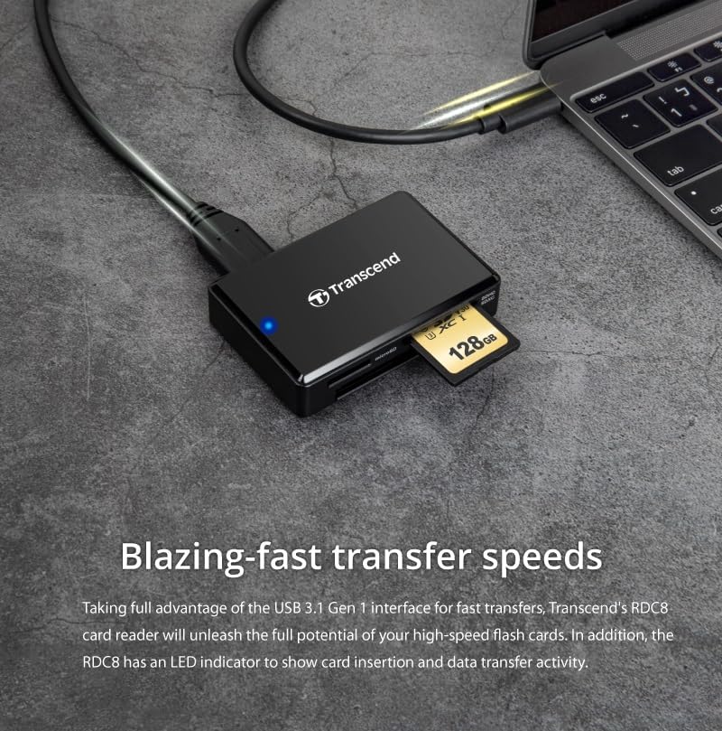 Leitor Multicartões Transcend All-in-1 USB 3.1 Gen 1 Tipo-C
