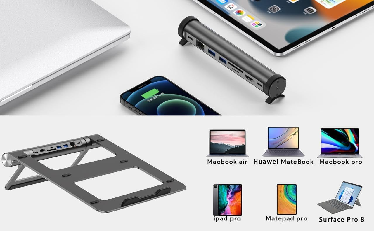 WiWU A821CH Laptop Stand + USB-C Hub