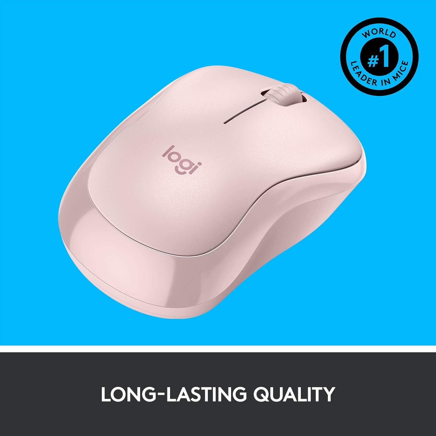 Rato Sem Fio Logitech M221 Silent CO5 com Tecnologia SilentTouch Receptor Nano USB 1000 DPI Ambidestro Azul e Rosa