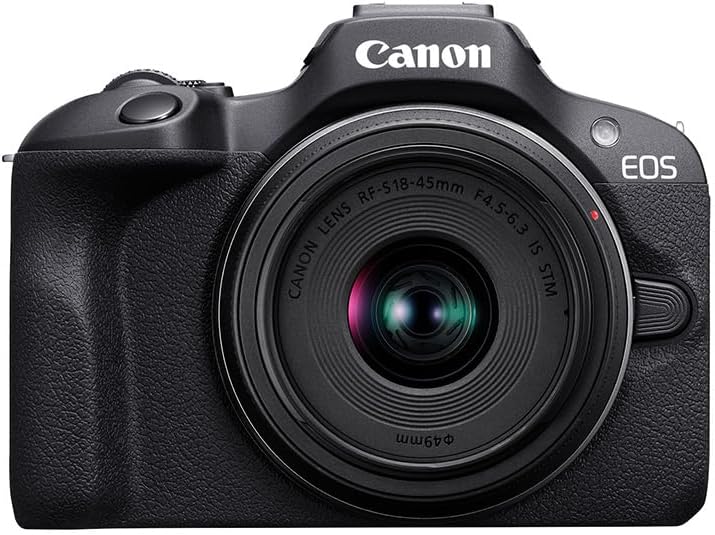 Câmera Canon EOS R100 Mirrorless com Lente RF-S 18-45mm