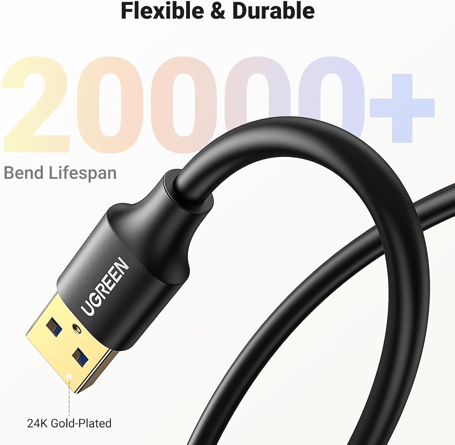 Cabo Extensor UGREEN USB 3.0 A Macho para A Fêmea – 1 Metro (10368)