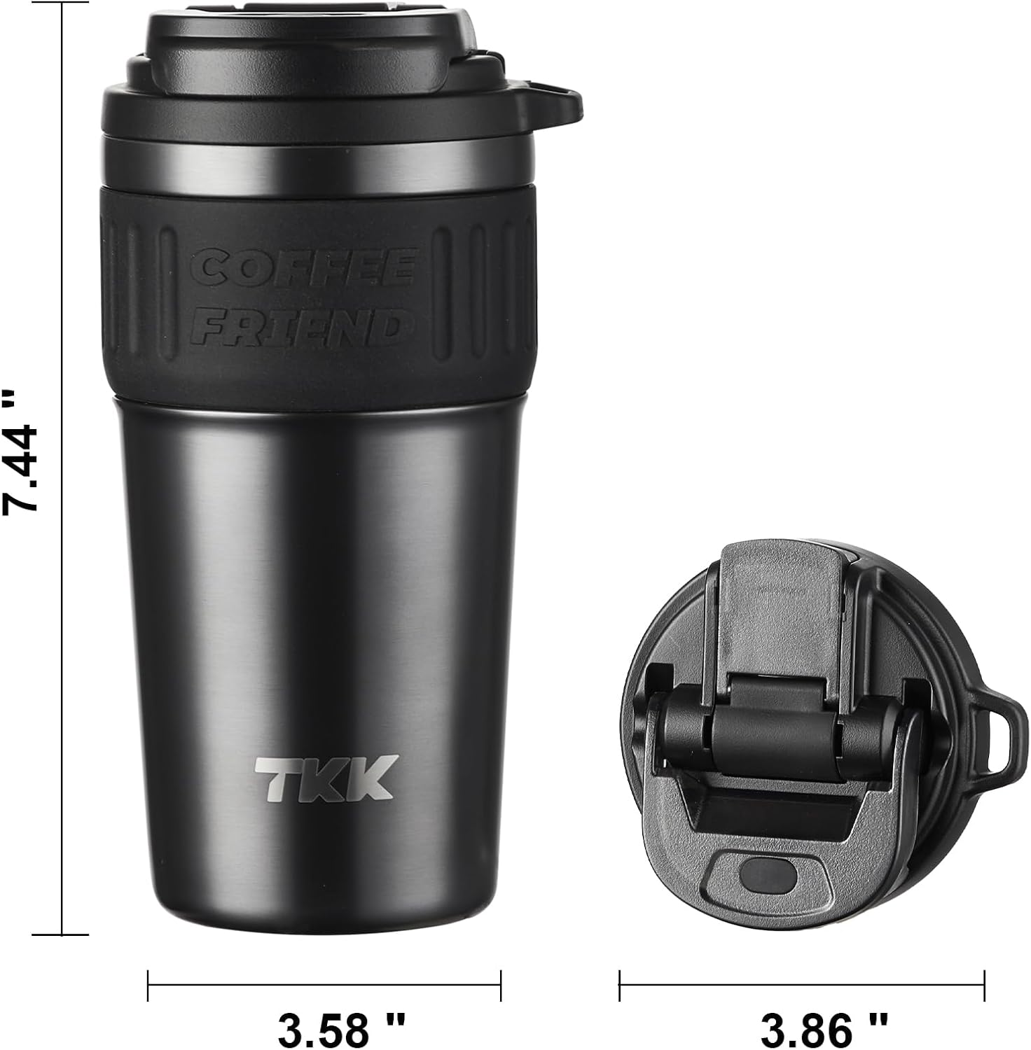 Caneca Térmica TKK-2023 | 500ml com Revestimento Interno Cerâmico e Isolamento a Vácuo