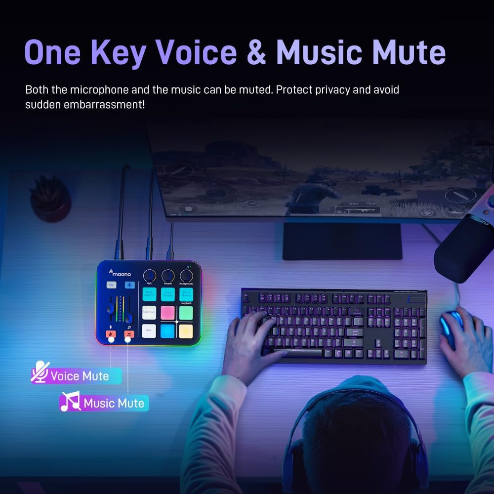 Maonocaster AMG1 NEO – Interface de Áudio e Mesa de Mistura para Streaming e Podcast