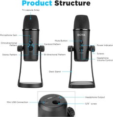 Microfone Condensador USB BOYA BY-PM700
