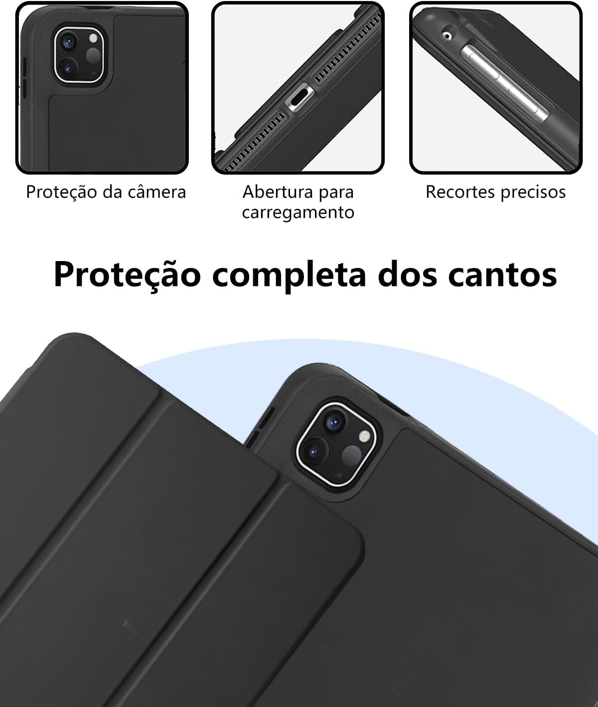 Capa de Proteção Excelle para Tablet iPad Pro 13" (2025) - Preta