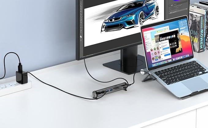 WiWU A821CH Laptop Stand + USB-C Hub