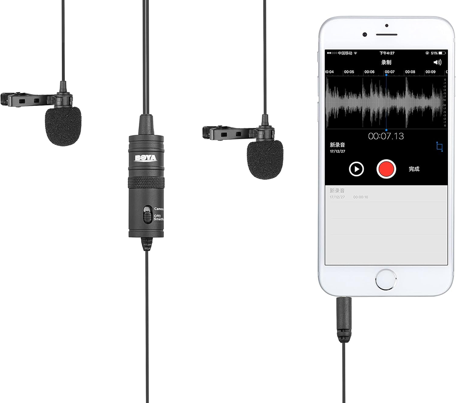 BOYA Microfone Universal de Lapela Dupla BY-M1DM