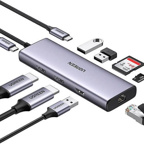 UGREEN USB-C Hub Dual HDMI Adapter, 9-in-1 - Modelo 14633