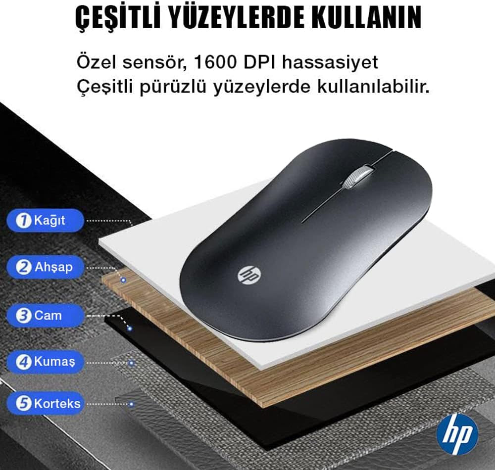 HP DM10 Mouse Wireless 2.4GHz + Bluetooth – Silencioso
