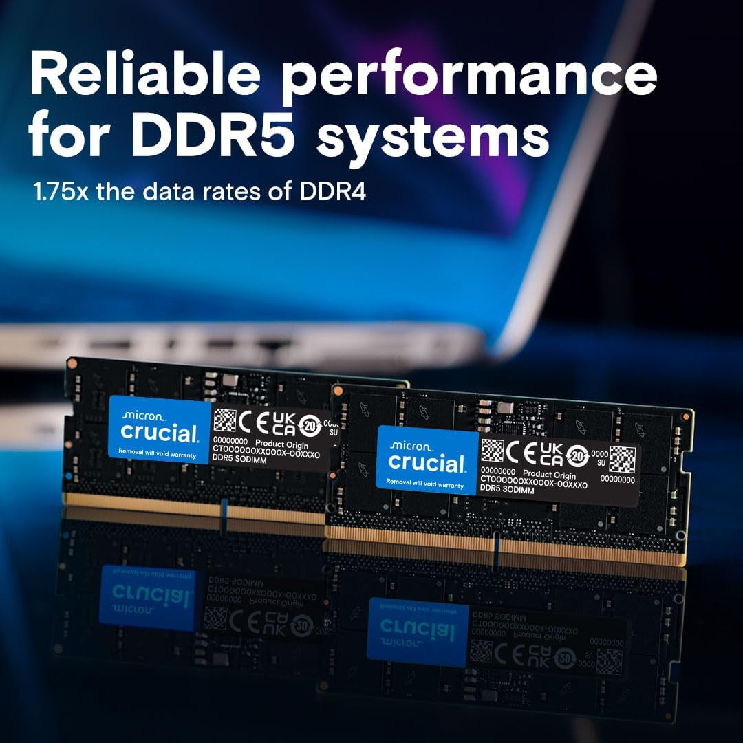 Crucial 16GB DDR5 4800MHz SODIMM Laptop Memory