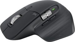 Rato Ergonómico Sem Fio Logitech MX Master 3S Preto Sensor 8000 DPI Vidro Quiet Clicks Rolagem MagSpeed Bluetooth e USB-C