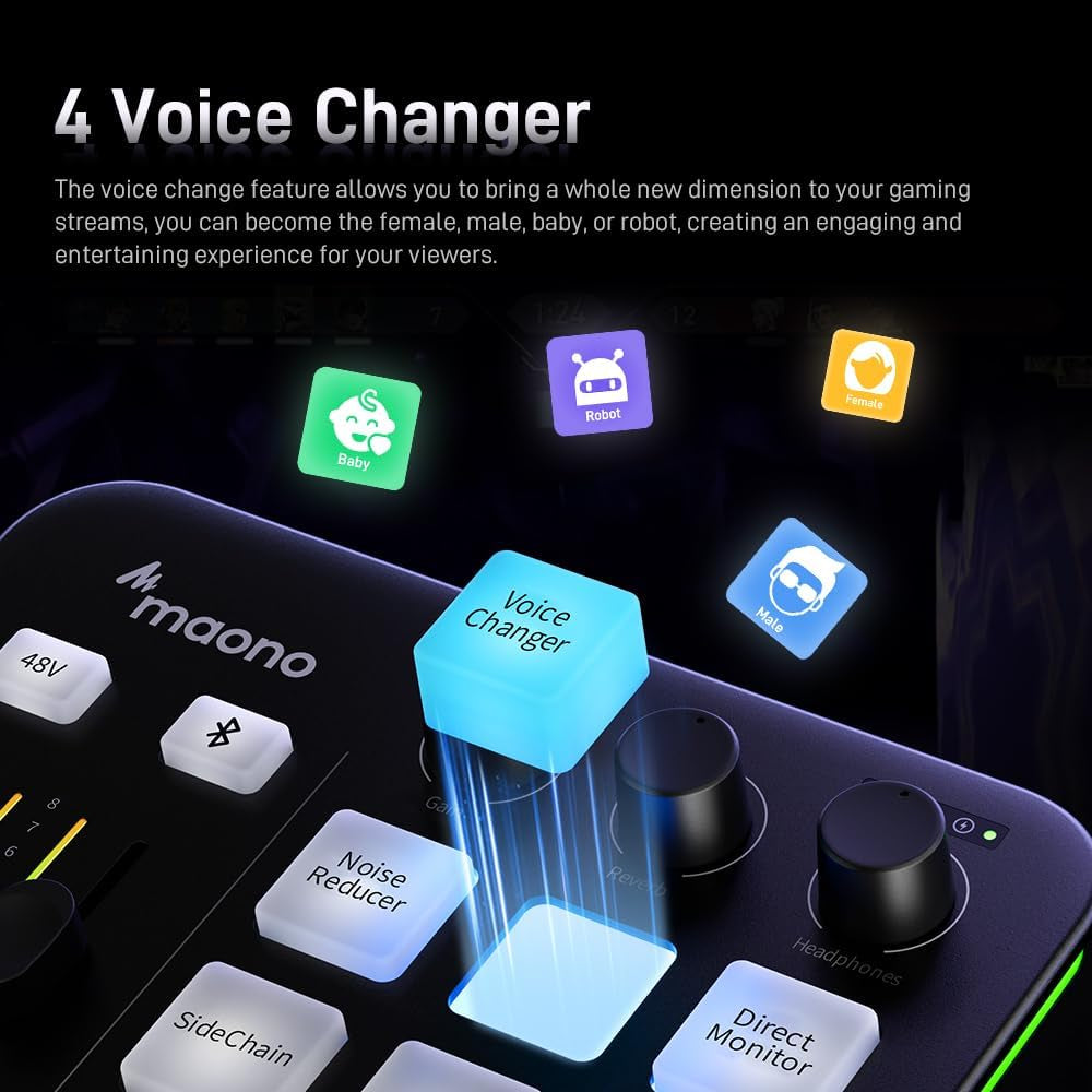 Maonocaster AMG1 NEO – Interface de Áudio e Mesa de Mistura para Streaming e Podcast