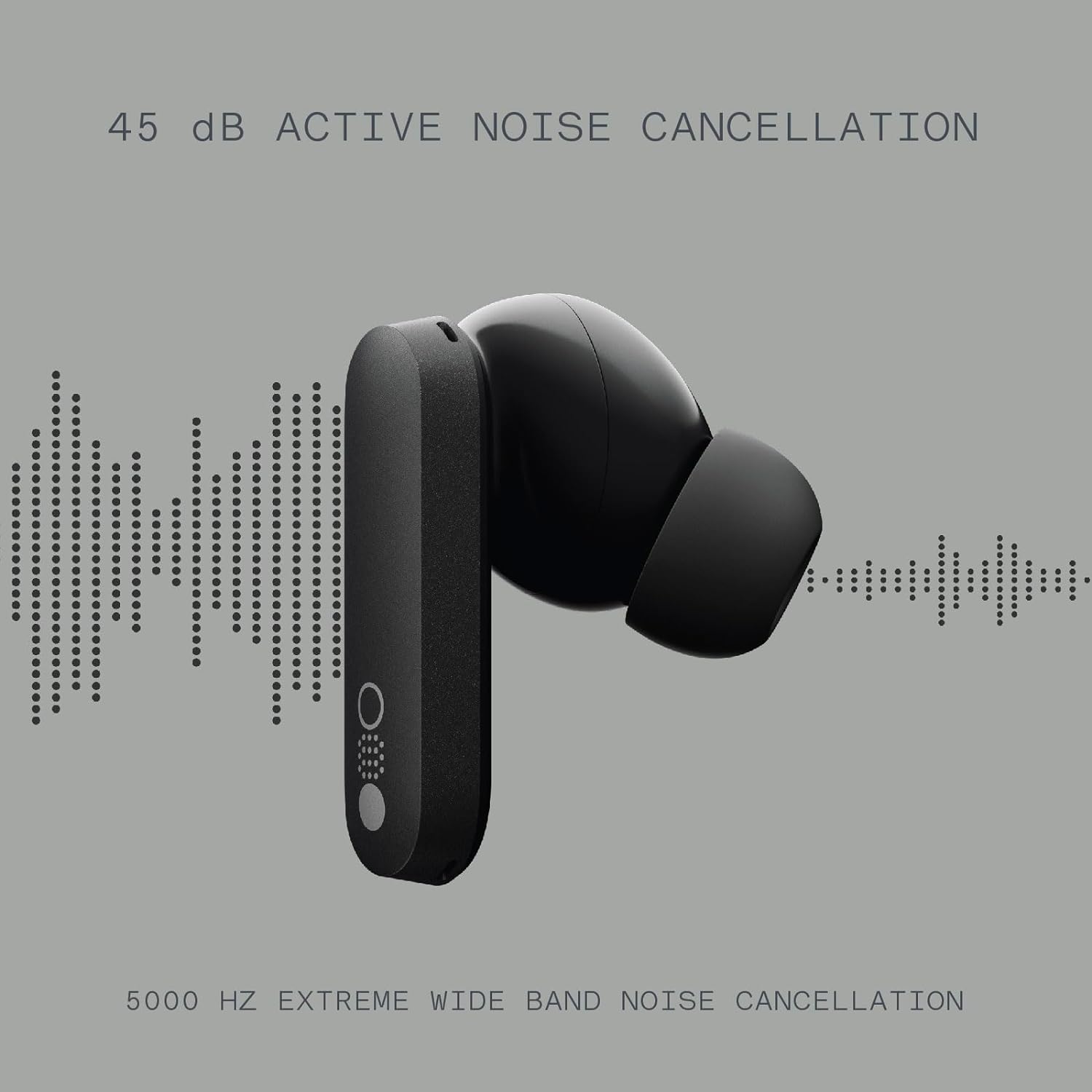 Buds Pro Wireless Earbuds,Active Noise Cancellation to 45 dB,39H Playtime IP54 Waterproof Dynamic Bass Earphones,Bluetooth 5.3 in Headphones for iPhone & Android (Dark Grey)