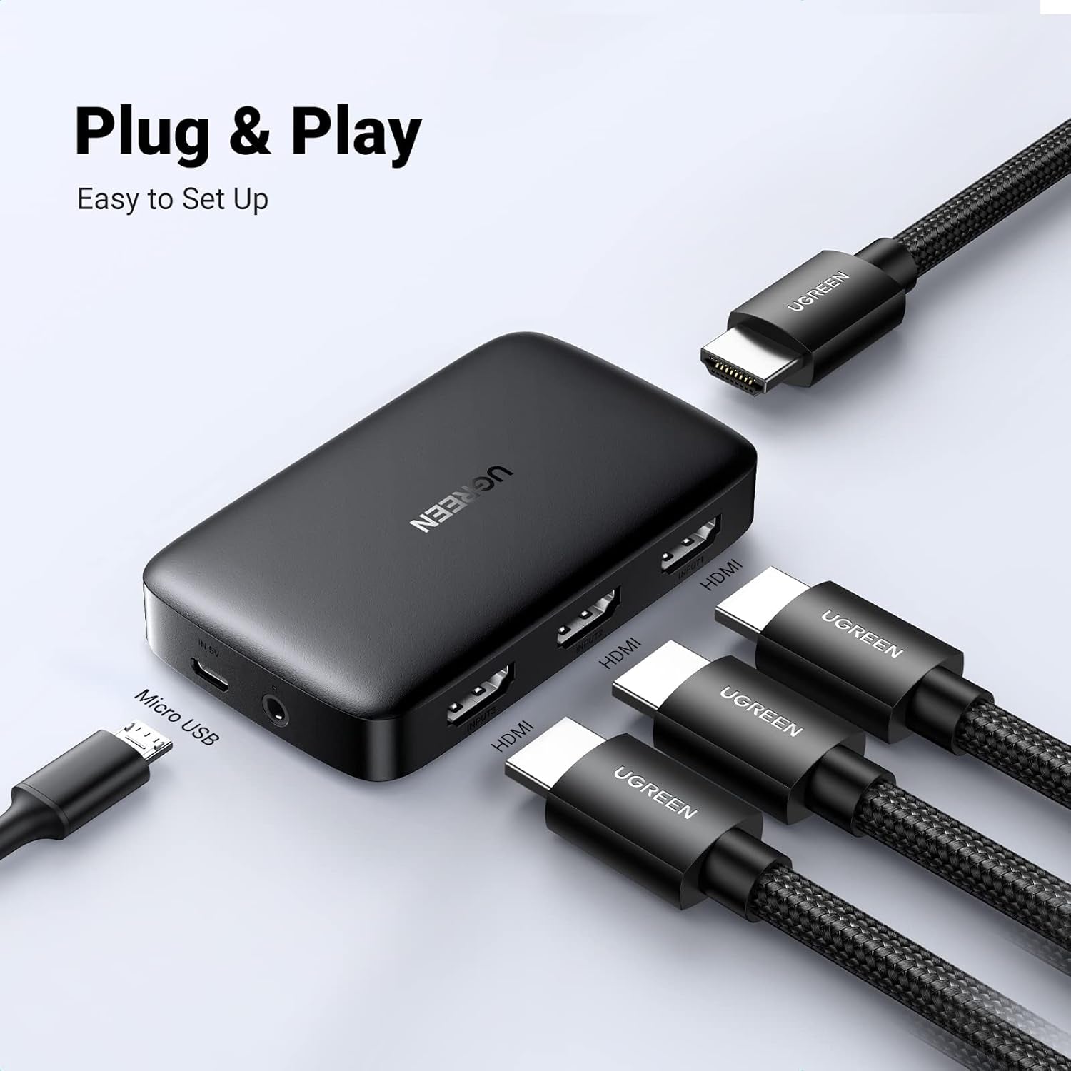 UGREEN 80125 HDMI Switch 3 em 1